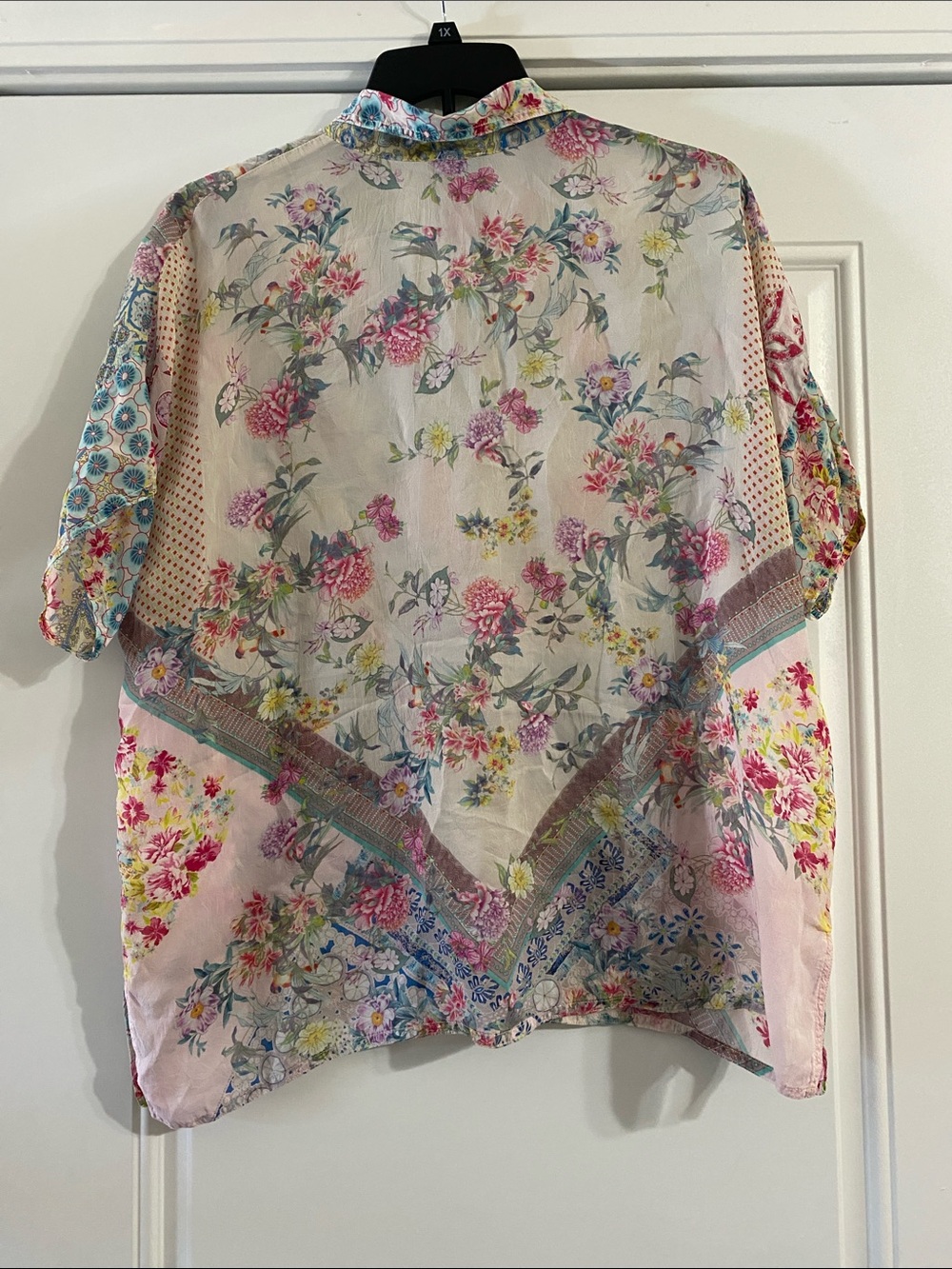 Johnny Was Multicolor Floral Sheer Button-Up - Picture 4 of 4